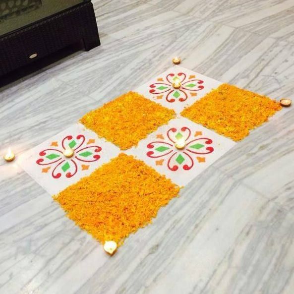 Square Blocks Simple Rangoli Design