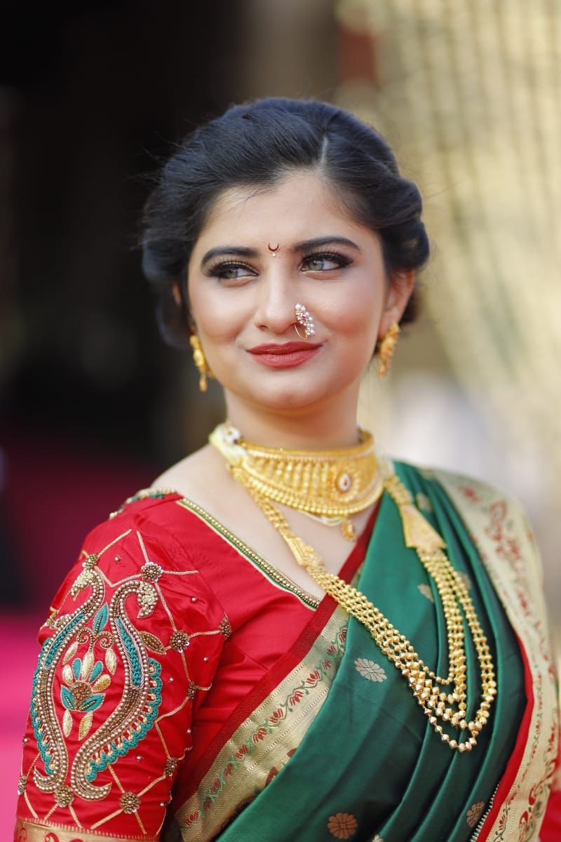 Aari Work Wedding Marathi Paithani Blouse Designs