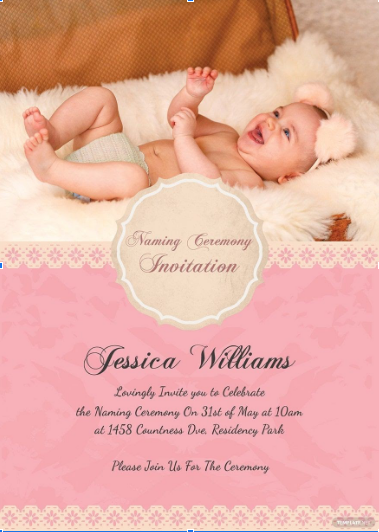 Naming ceremony invitation