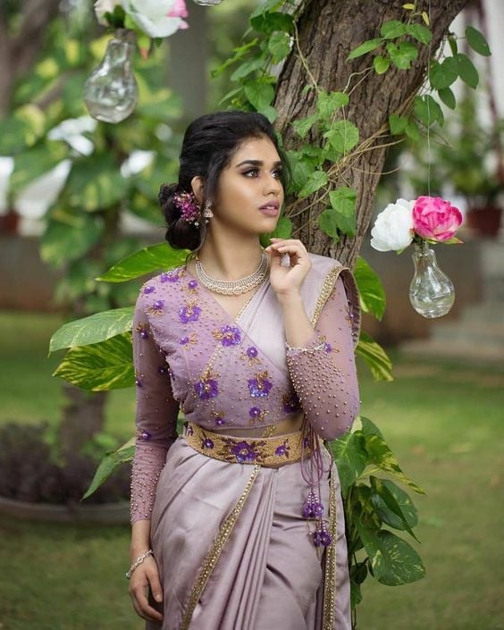 Pure Silk Saree with Net Blouse Fabric