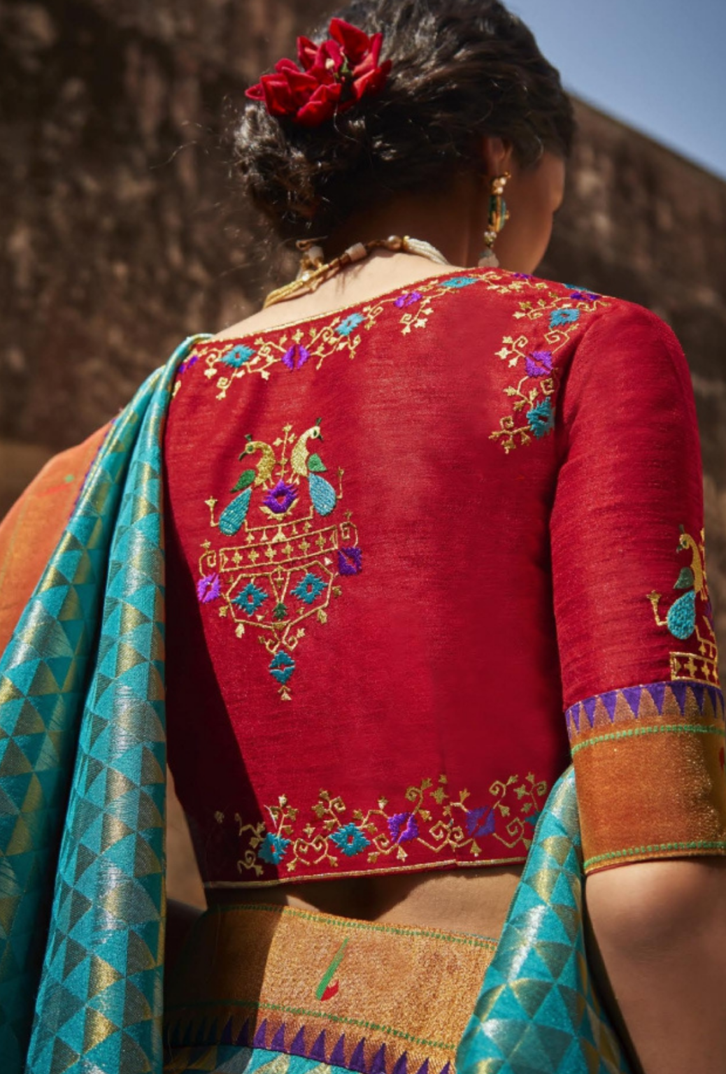 Printed Blouse Design for a Special Occasion