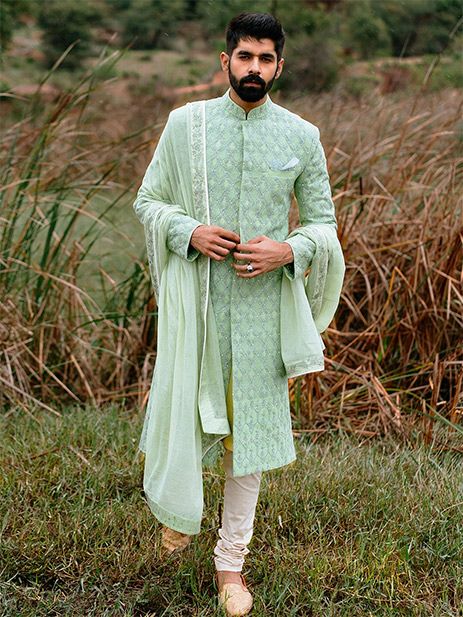 Jodhpuri Sherwani with Groom’s Shawl