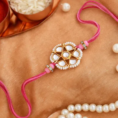 Star Kundan And Pearl Rakhi Online