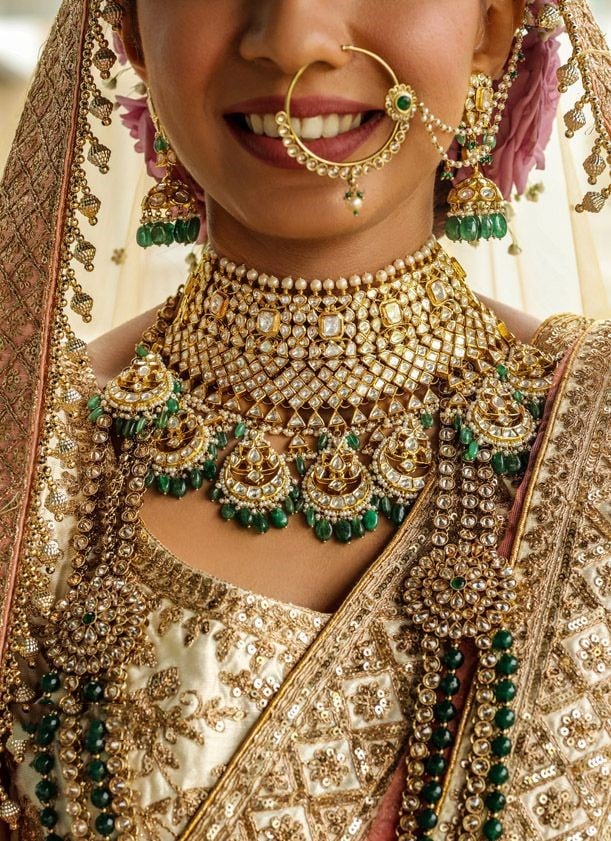 The Choker Set Green Bridal Jewellery