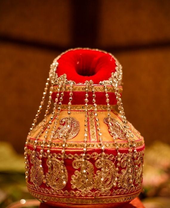 Jodhpuri Gota Patti Wedding Kalash Decoration