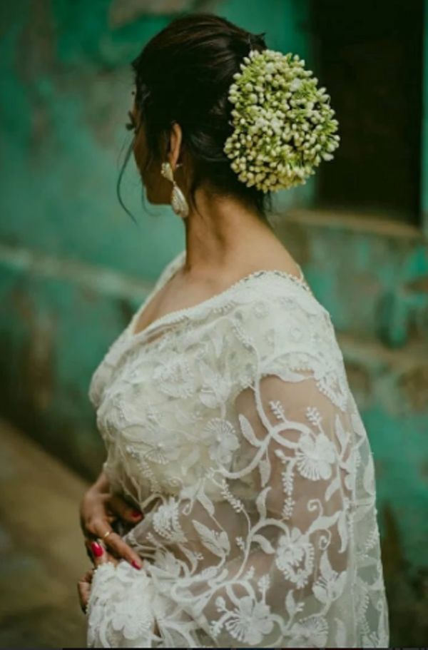 High Bun Gajra Hairstyle