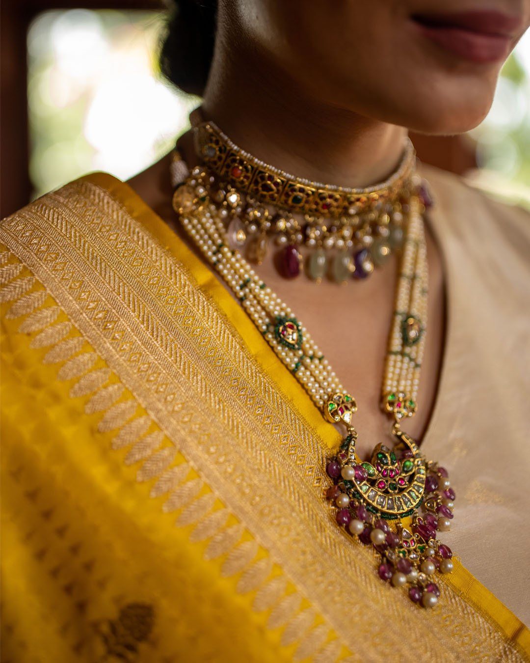 South Indian Pearl Bridal Jewellery Set