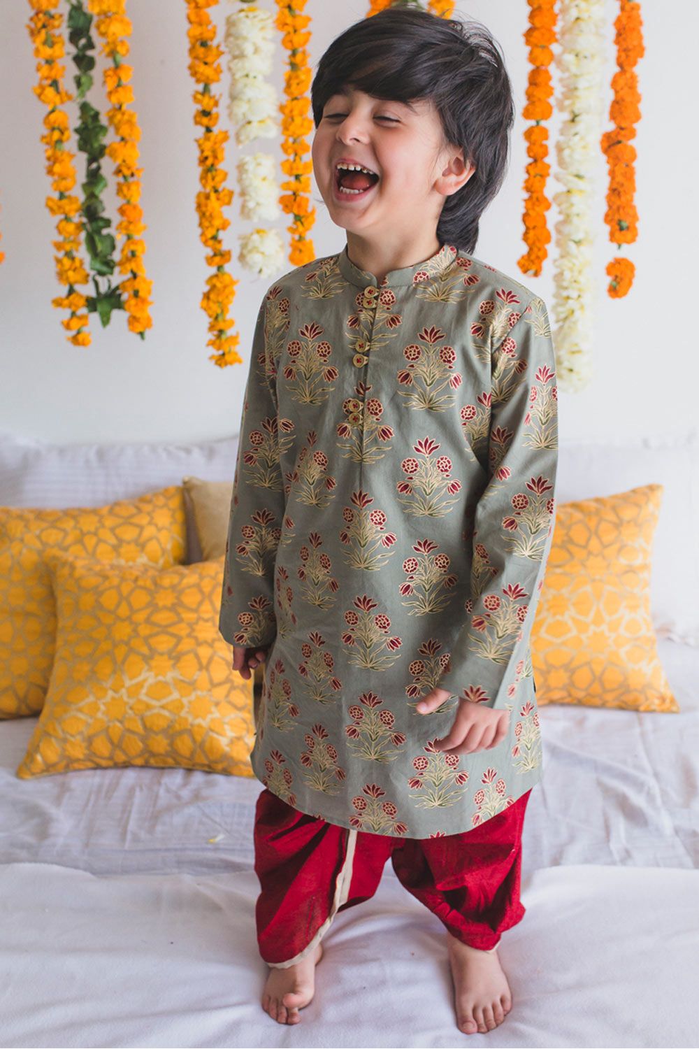 Block Print Sherwani for Boys