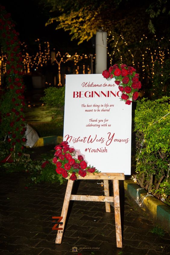 Reception Wedding Sign with a Personal Touch