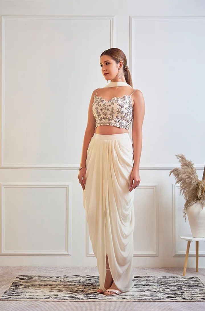 White Dhoti Pants for Ladies