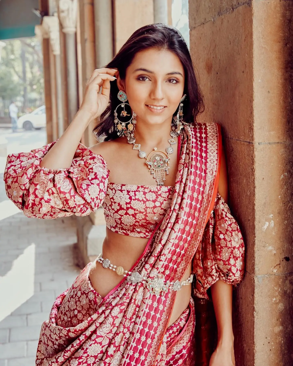 The Puff Sleeves Modern Banarasi Lehenga Blouse Designs