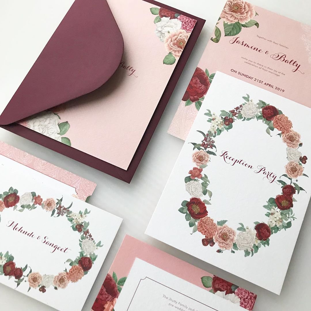 Pastel shade wedding invitation cards