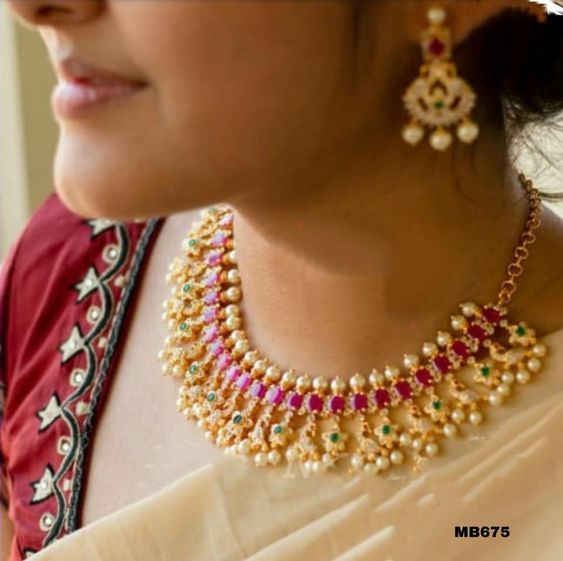 Gold Chik Design with Ruby Stone