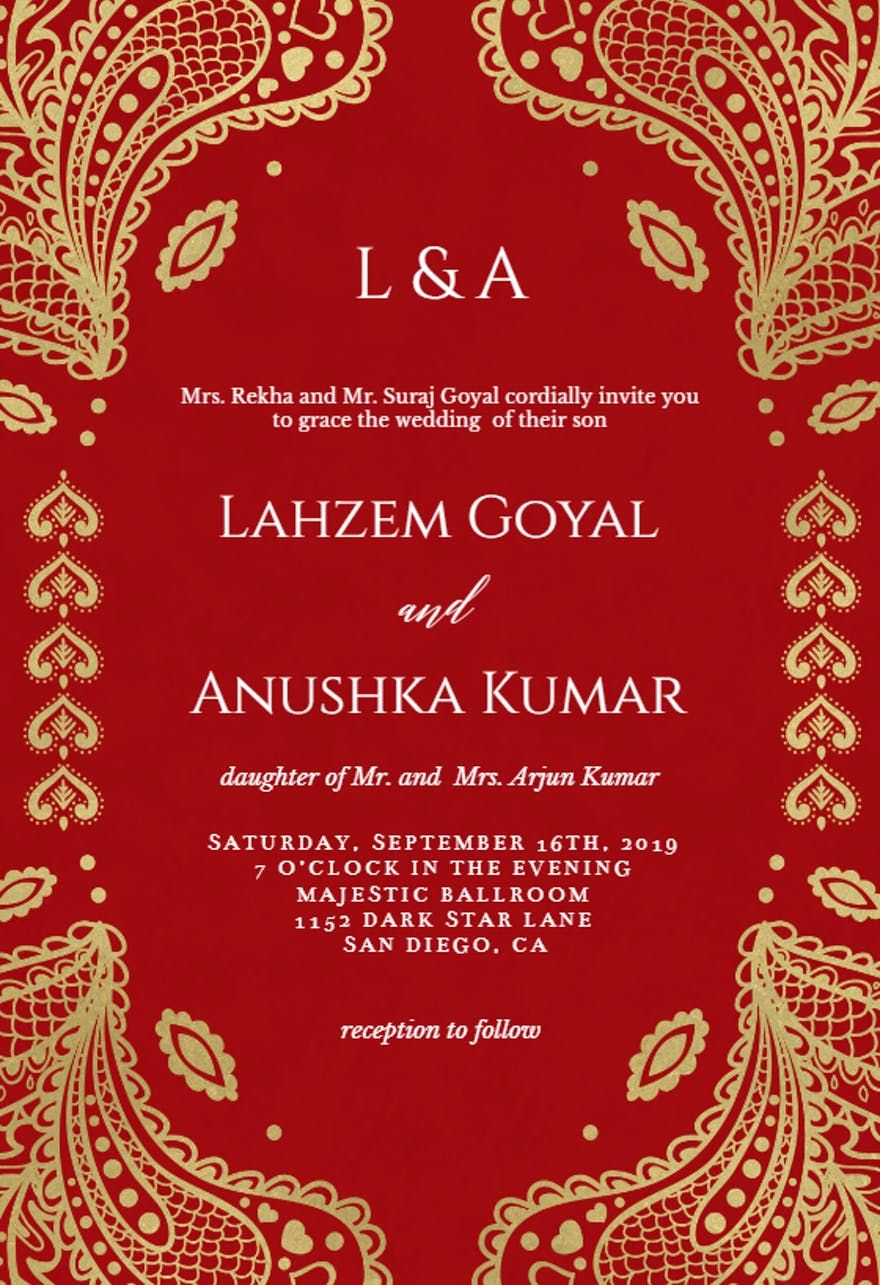 Red Royal Wedding Card Backgrounds