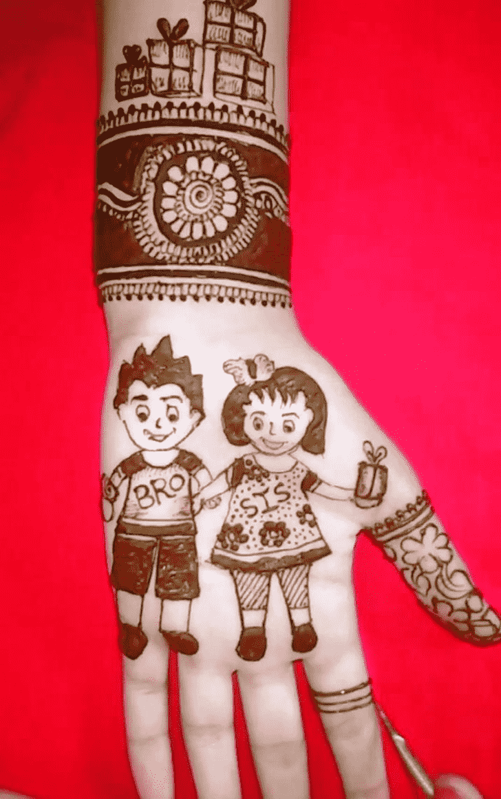 Bro & Sis Mehendi Design for Raksha Bandhan