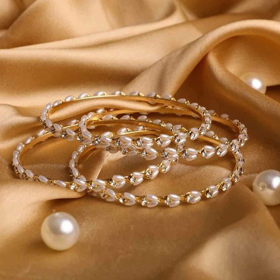 Pearl Bangle for Wedding Day