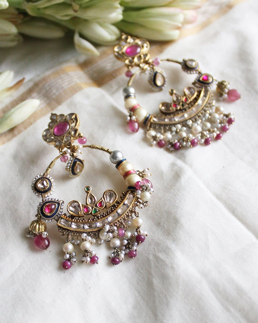 Bridal Jewellery with Pearl Hoops