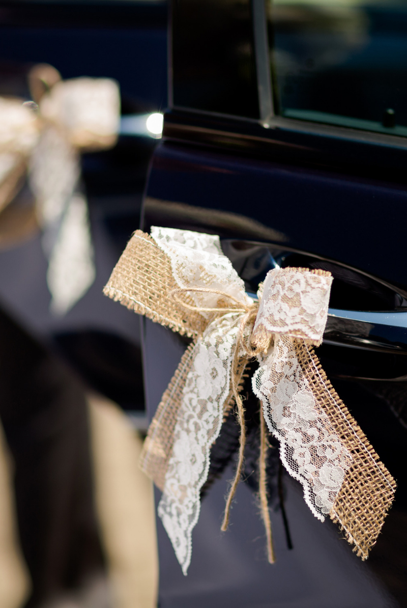 Ribbon Bow Simple Car Decorations for Wedding