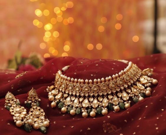 Choker Style Necklace with Pearl Embroidery