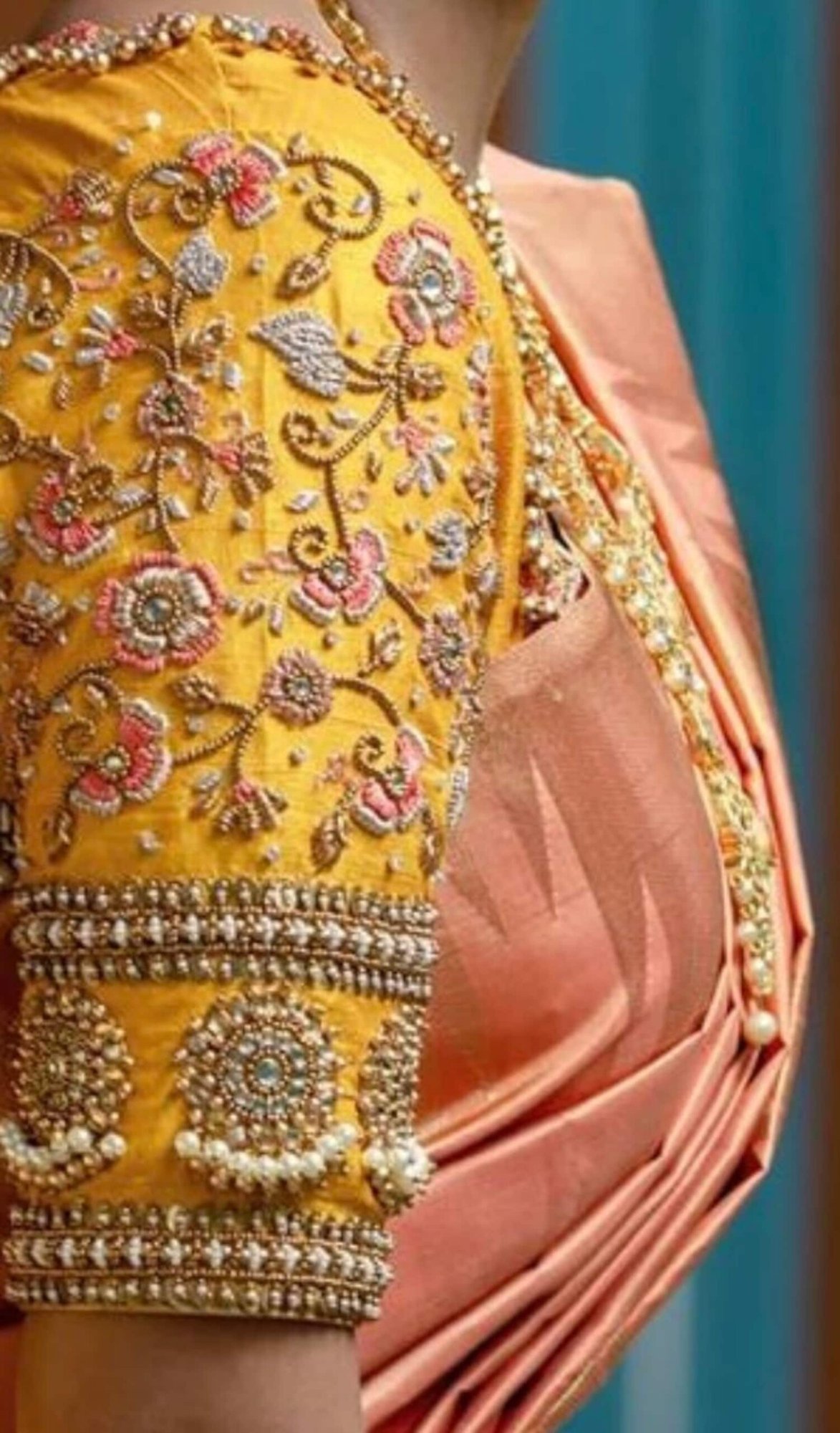 The Stone Work Wedding Machine Embroidery Blouse Designs