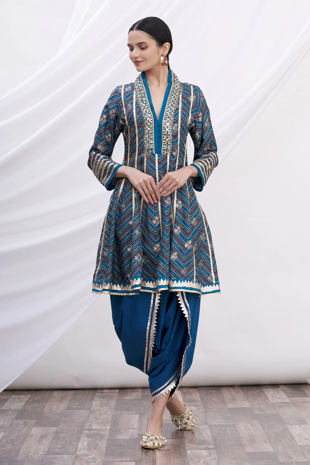 Prussian Blue Dhoti Salwar