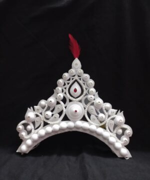 Plain White Bridal Mukut