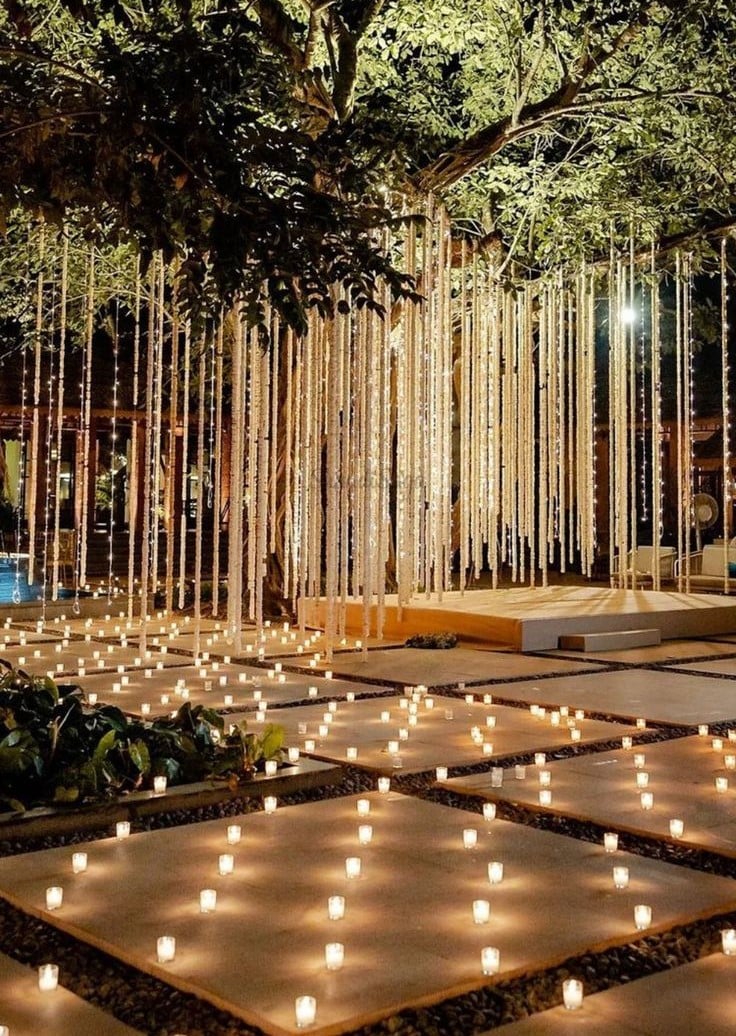 Candle Walk Wedding Mandap Decoration