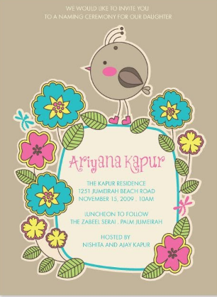 Naming ceremony invitation