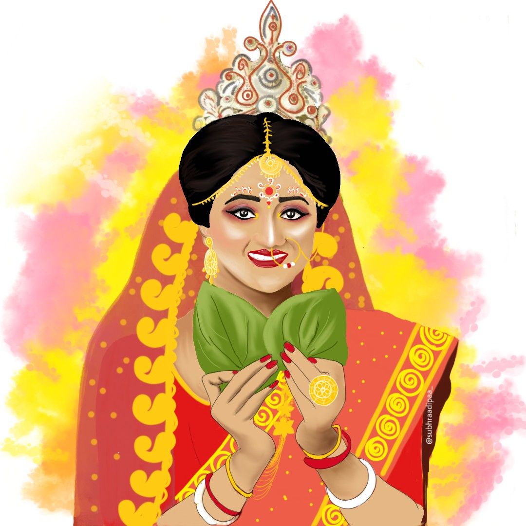 Bride’s Subho Drishti Bengali Wedding Card Writing