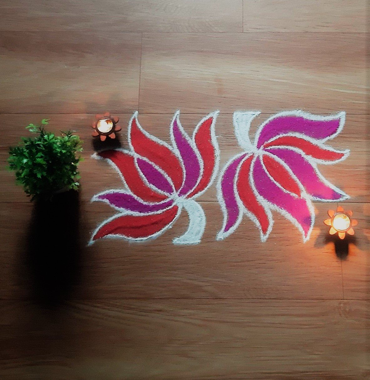 Simple Lotus Rangoli Design