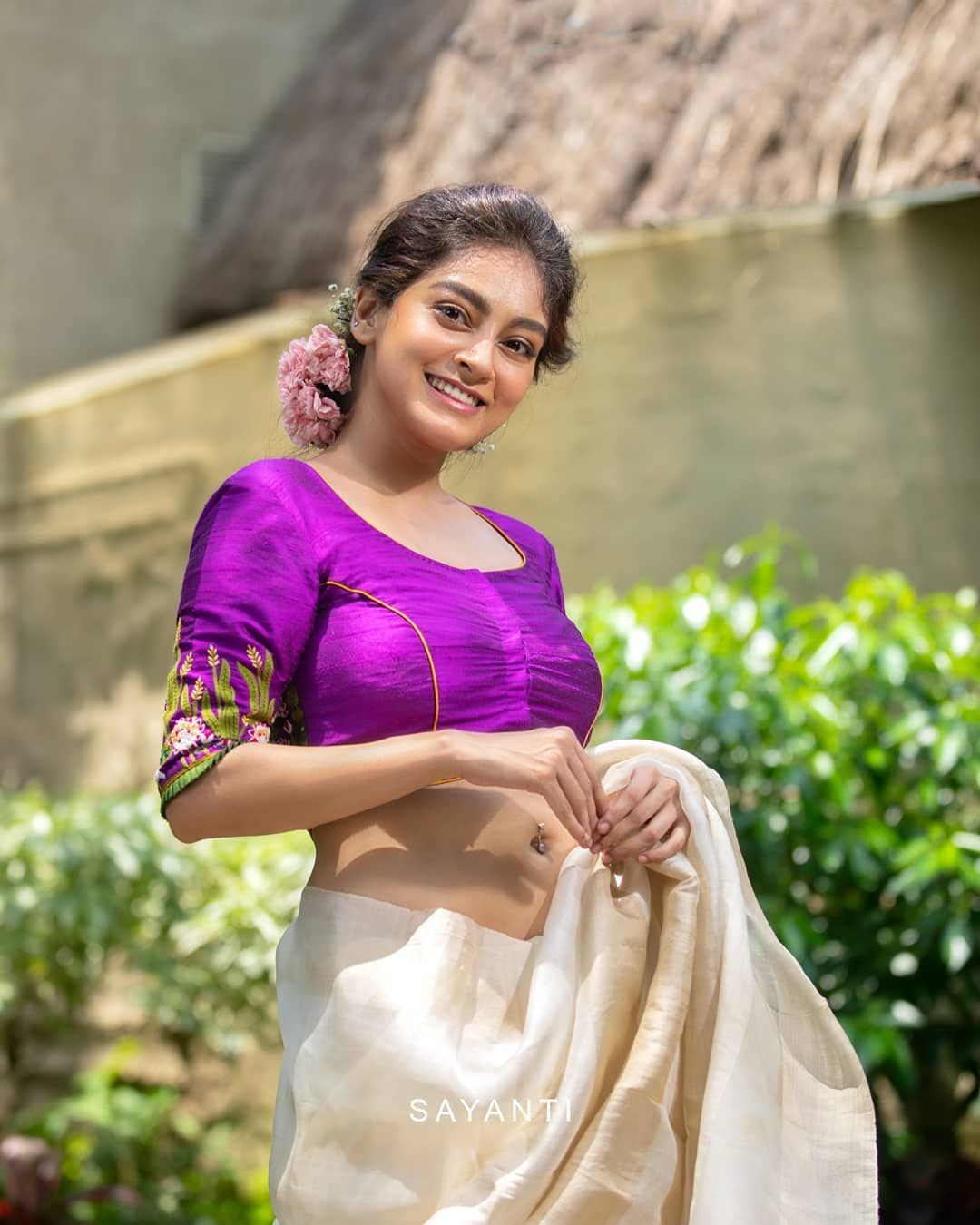 Princess Cut Blouse in Purple Assam Silk