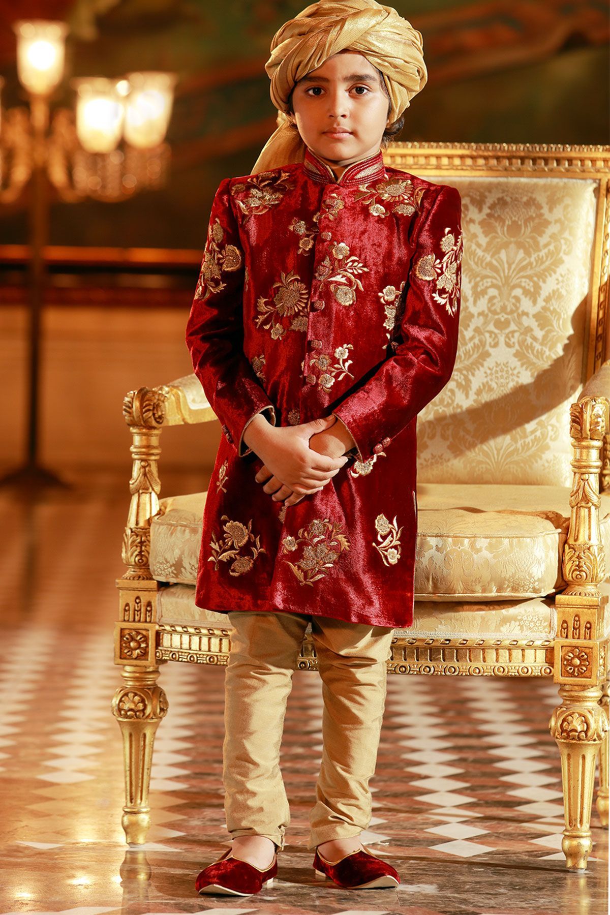 Sherwani for Boys in Velvet