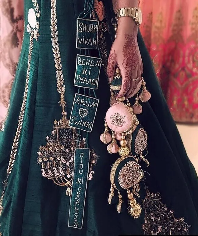 ‘Jiju Ki Shaali’ Bridal Lehenga Latkan with Name