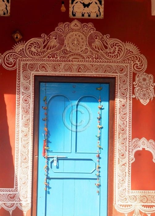 Rajasthani Wall Simple Rangoli Designs for Home