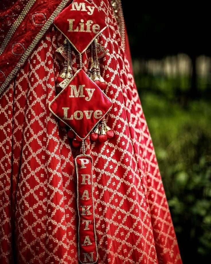 ‘My Love’ Bridal Lehenga Latkan with Name