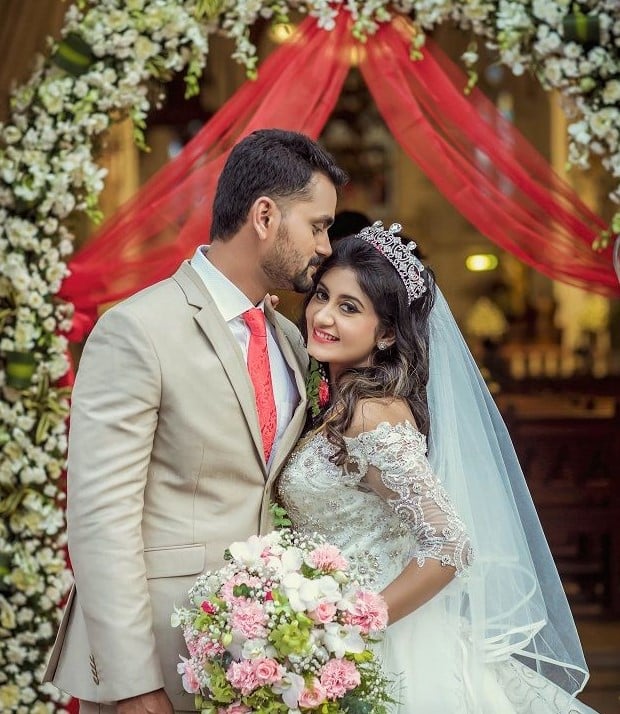 Lace Work Christian Wedding Dress