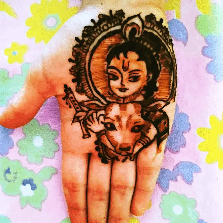 Baby Krishna Mehendi Design