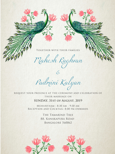 Peacock Frame Shadi Card Design