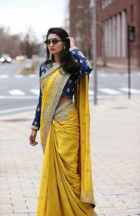 The Mustard Bridal Banarasi Silk Saree