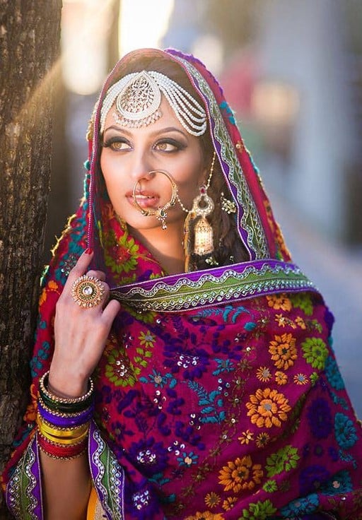 Pink Afghani Phulkari Dupatta