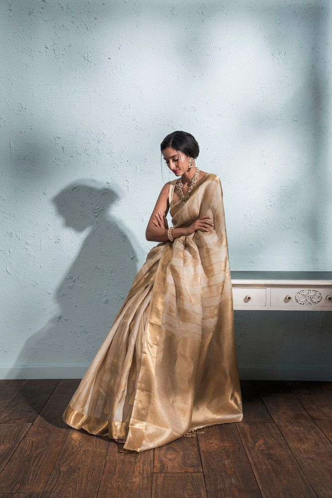 Gold Saree with Broad Border