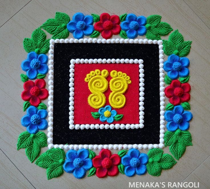 Simple Navaratri Unique Rangoli Designs
