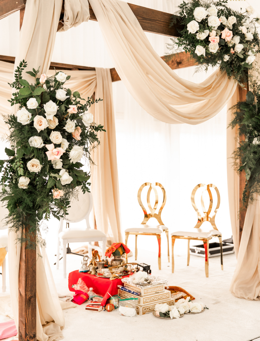 Gorgeous White Wedding Mandap Decoration