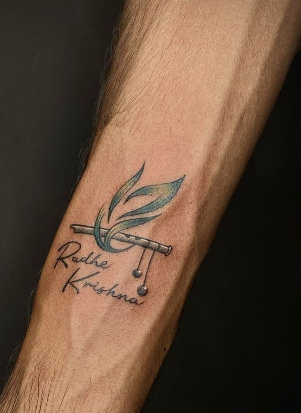 Radhe Krishna Tattoo Idea
