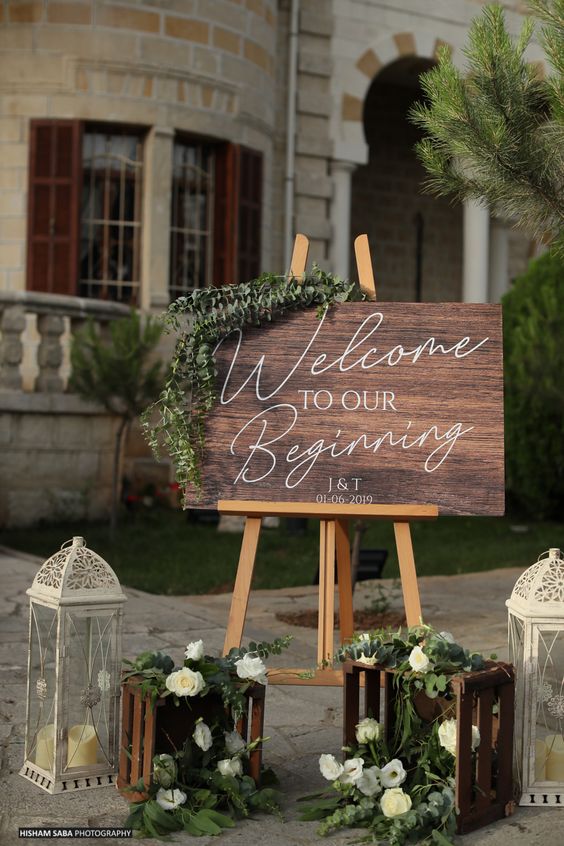 Rustic Wedding Welcome Sign