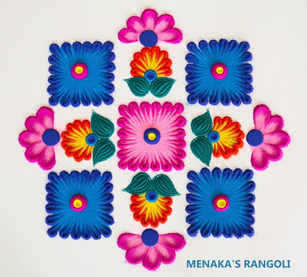 Square Diwali Rangoli Design