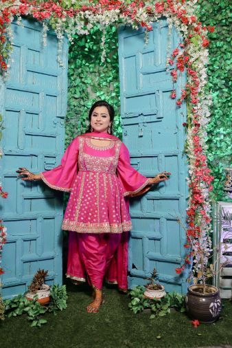 Fushia Pink Dhoti Salwar Suits