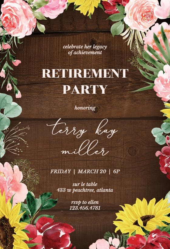 Retirement Party Invitation Card Design