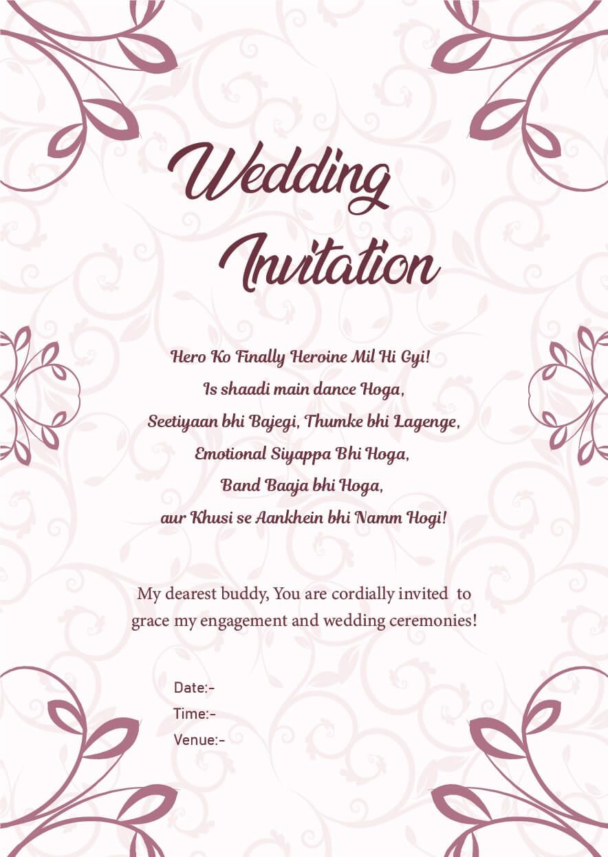 Marriage Invitation Message from Parents