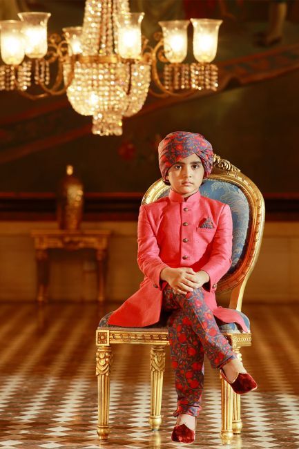 Red Jodhpuri Sherwani for Boys